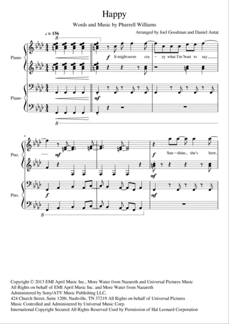 Happy Happy Piano scores gallery preview page 1