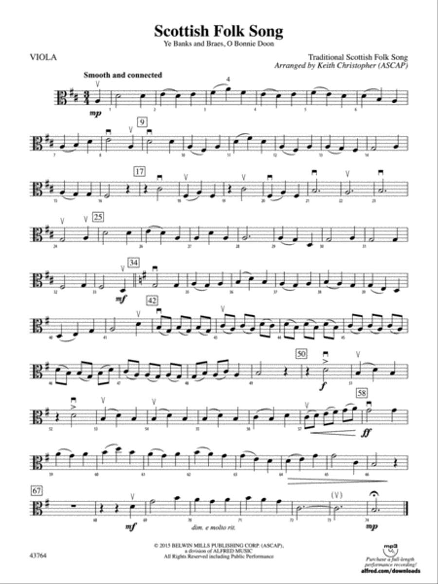 Scottish Folk Song Viola by Keith Christopher String Orchestra