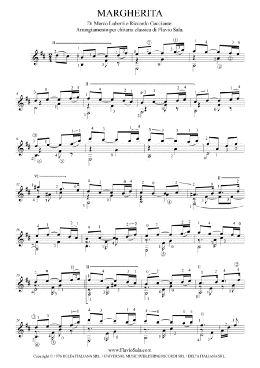 Margherita Guitar Solo scores gallery preview page 3