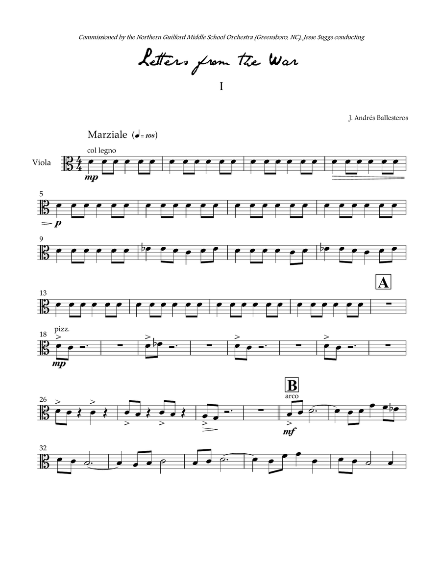 Letters from the War (parts) String Quartet scores gallery preview page 5