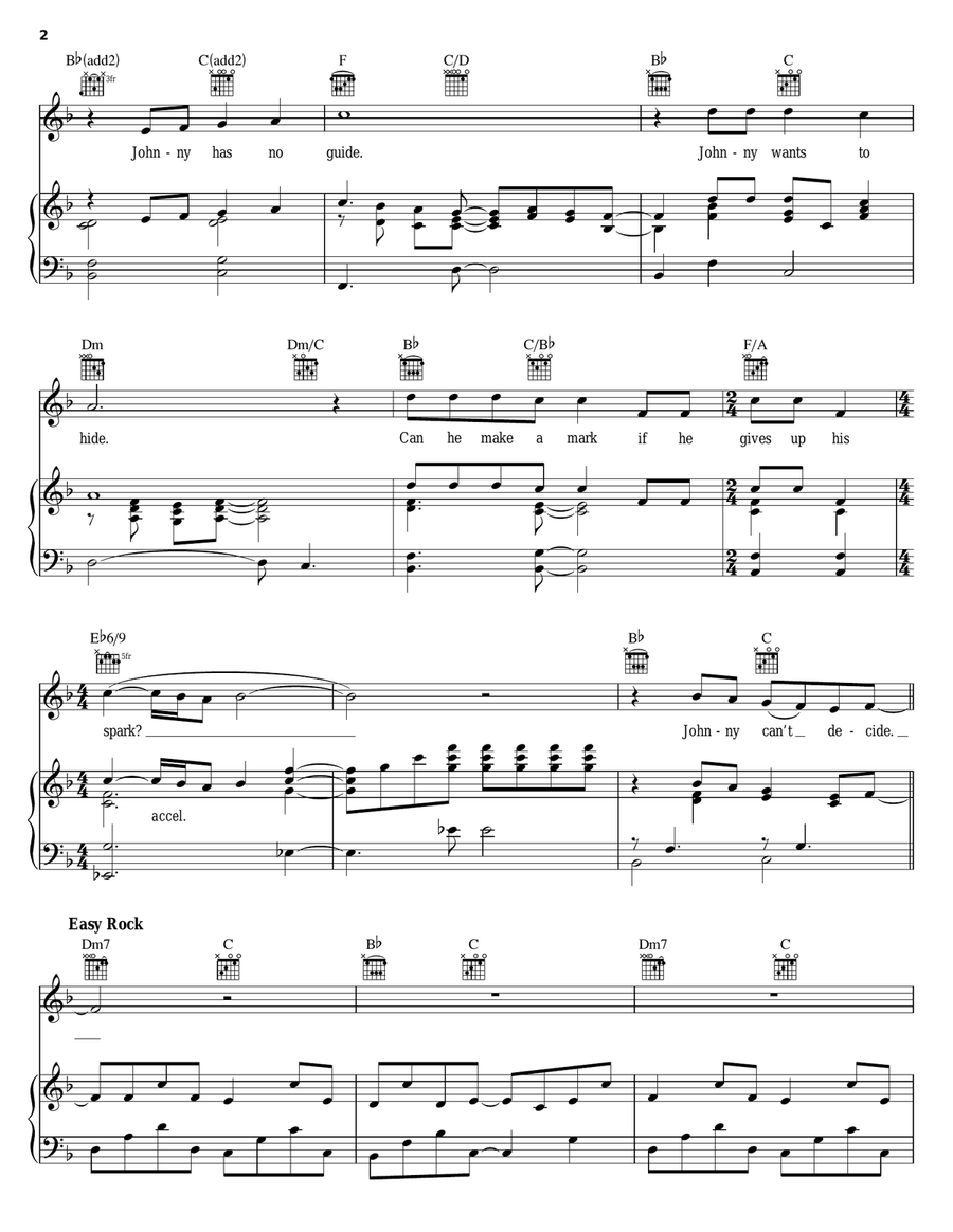 Johnny Can't Decide (from tick, tick... BOOM!) Guitar scores gallery preview page 2