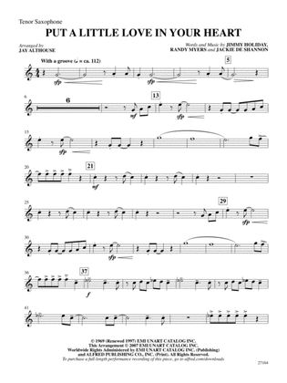 Put a Little Love in Your Heart: B-flat Tenor Saxophone