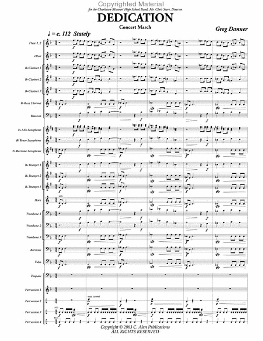 Dedication Dedication Concert Band scores gallery preview page 2