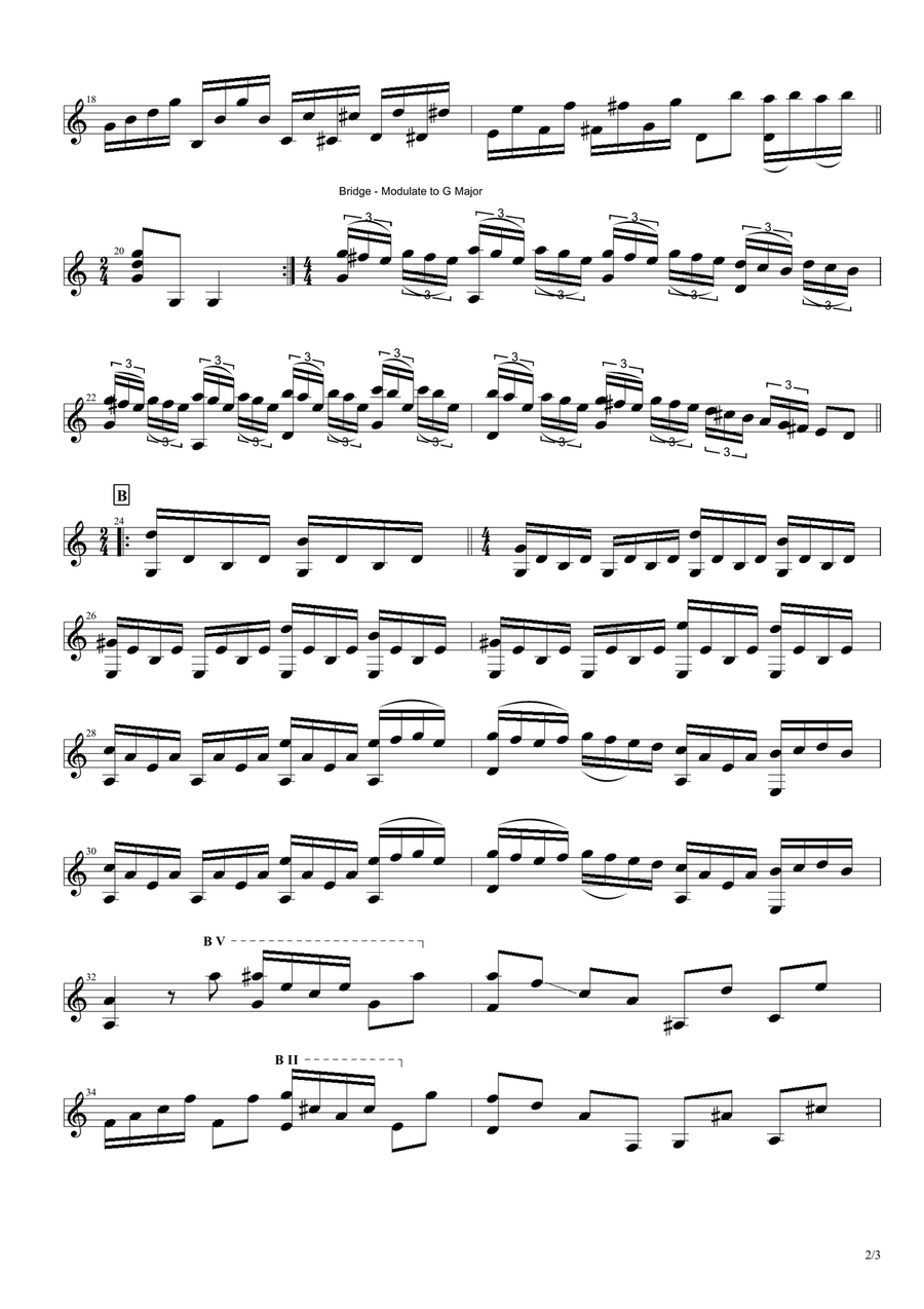 Paganini - Sonata In C-dur Acoustic Guitar scores gallery preview page 2