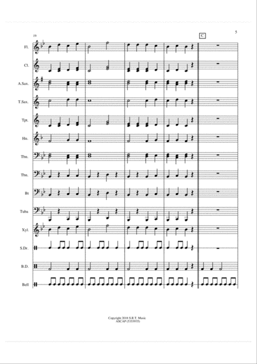 Sleigh Bells Ride Concert Band scores gallery preview page 5