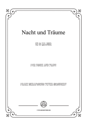 Book cover for Schubert-Nacht und Träume in G Major,for voice and piano