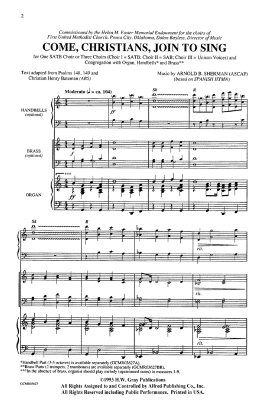 Come, Christians, Join to Sing 4-Part scores gallery preview page 2