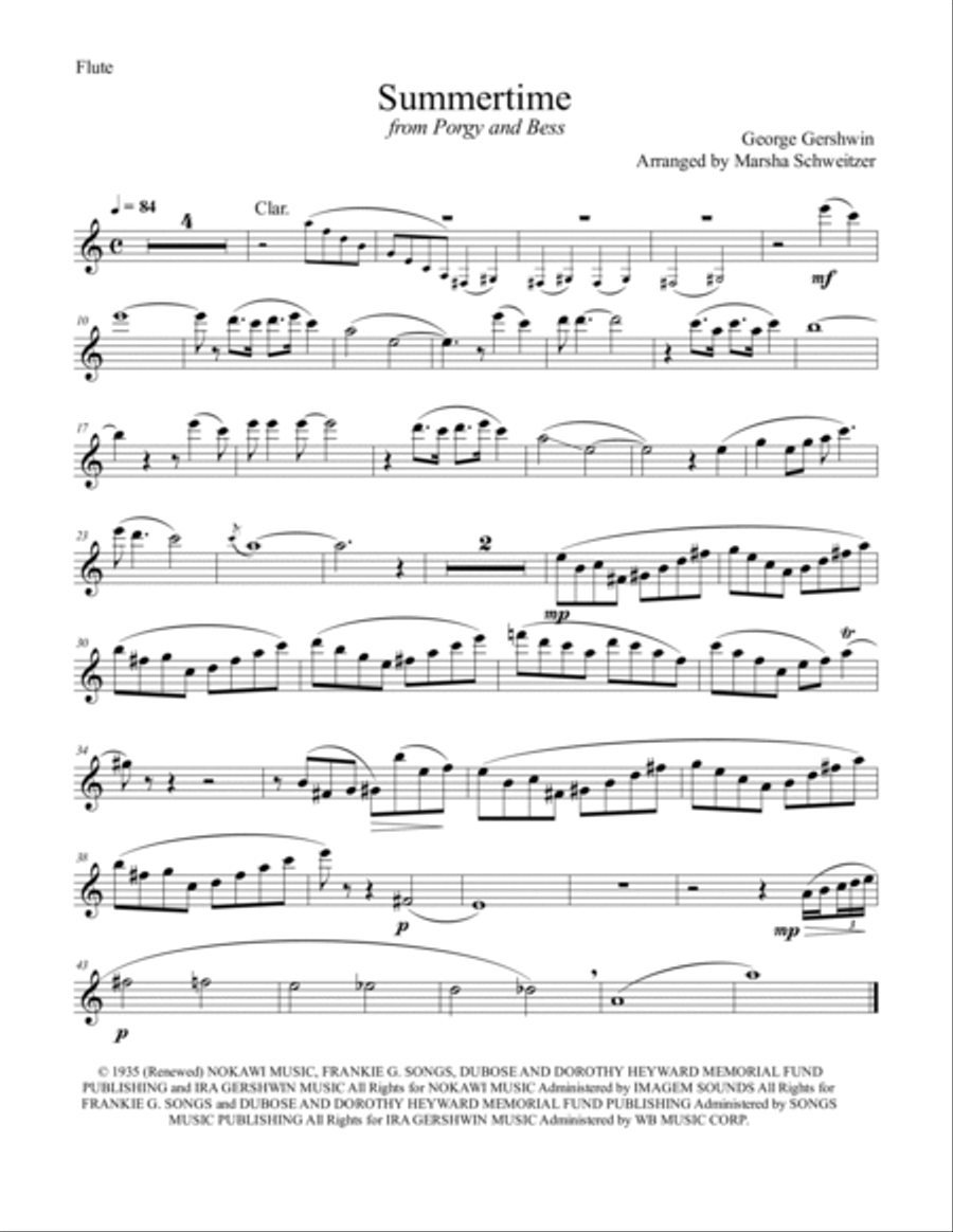 Summertime Woodwind Quintet scores gallery preview page 4