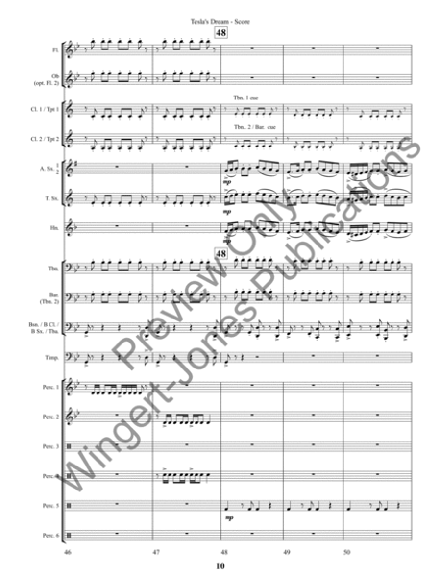 Tesla's Dream (Score) Concert Band scores gallery preview page 13