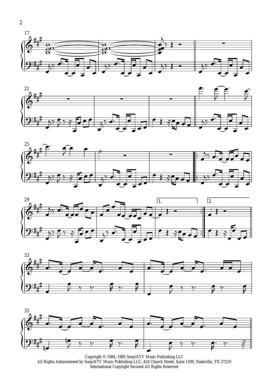 Axel F Piano Solo scores gallery preview page 2