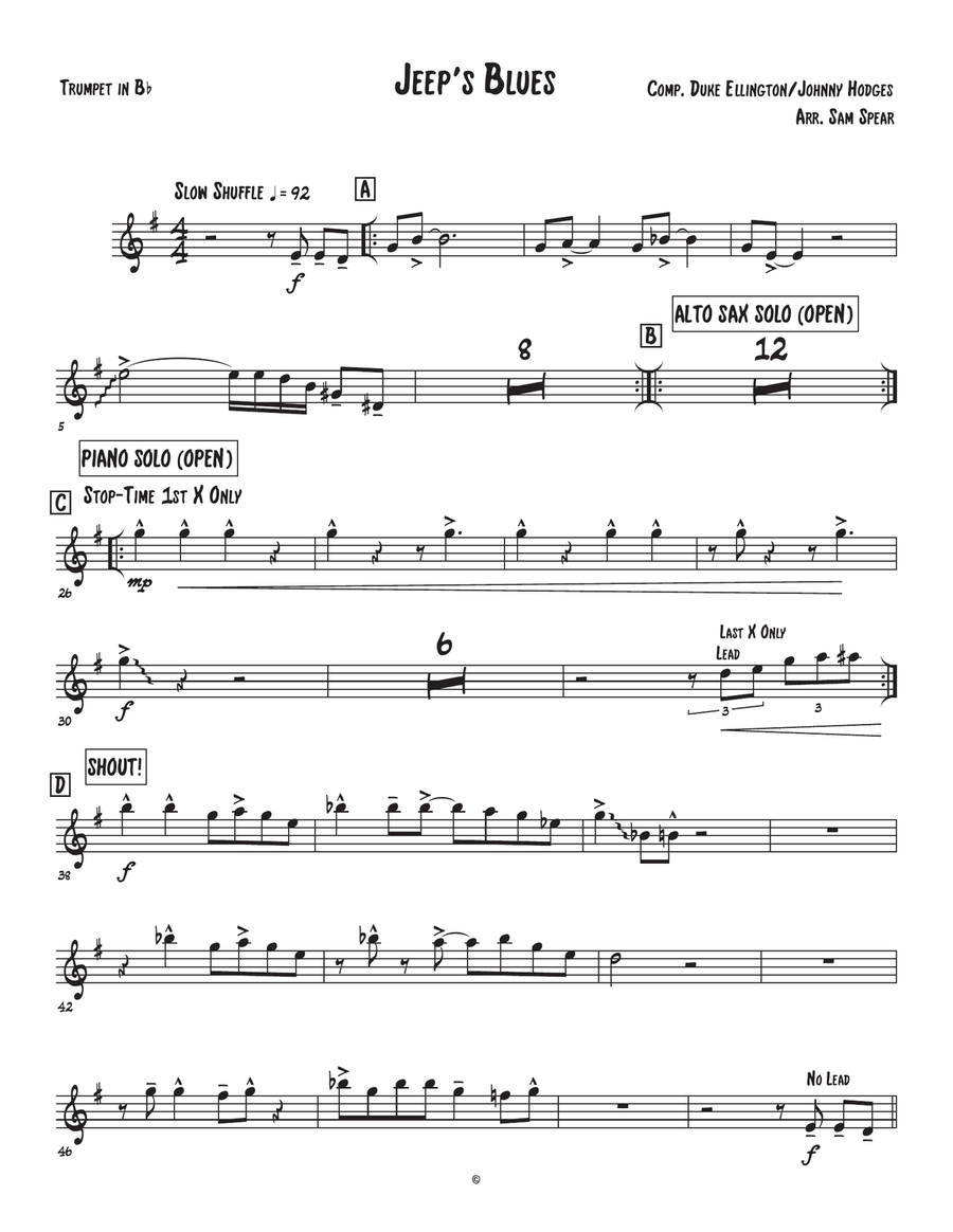 Jeep's Blues Large Ensemble scores gallery preview page 1