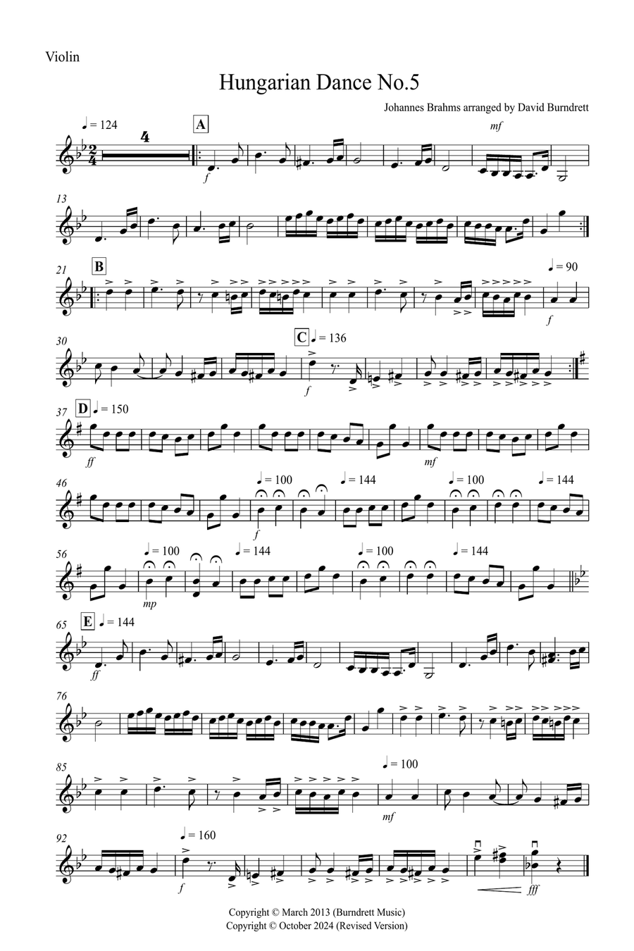 Hungarian Dance No.5 for Violin and Cello String Duet scores gallery preview page 3