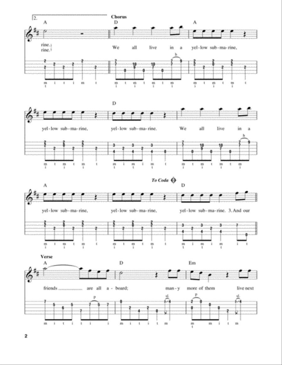 Yellow Submarine Yellow Submarine Banjo scores gallery preview page 2