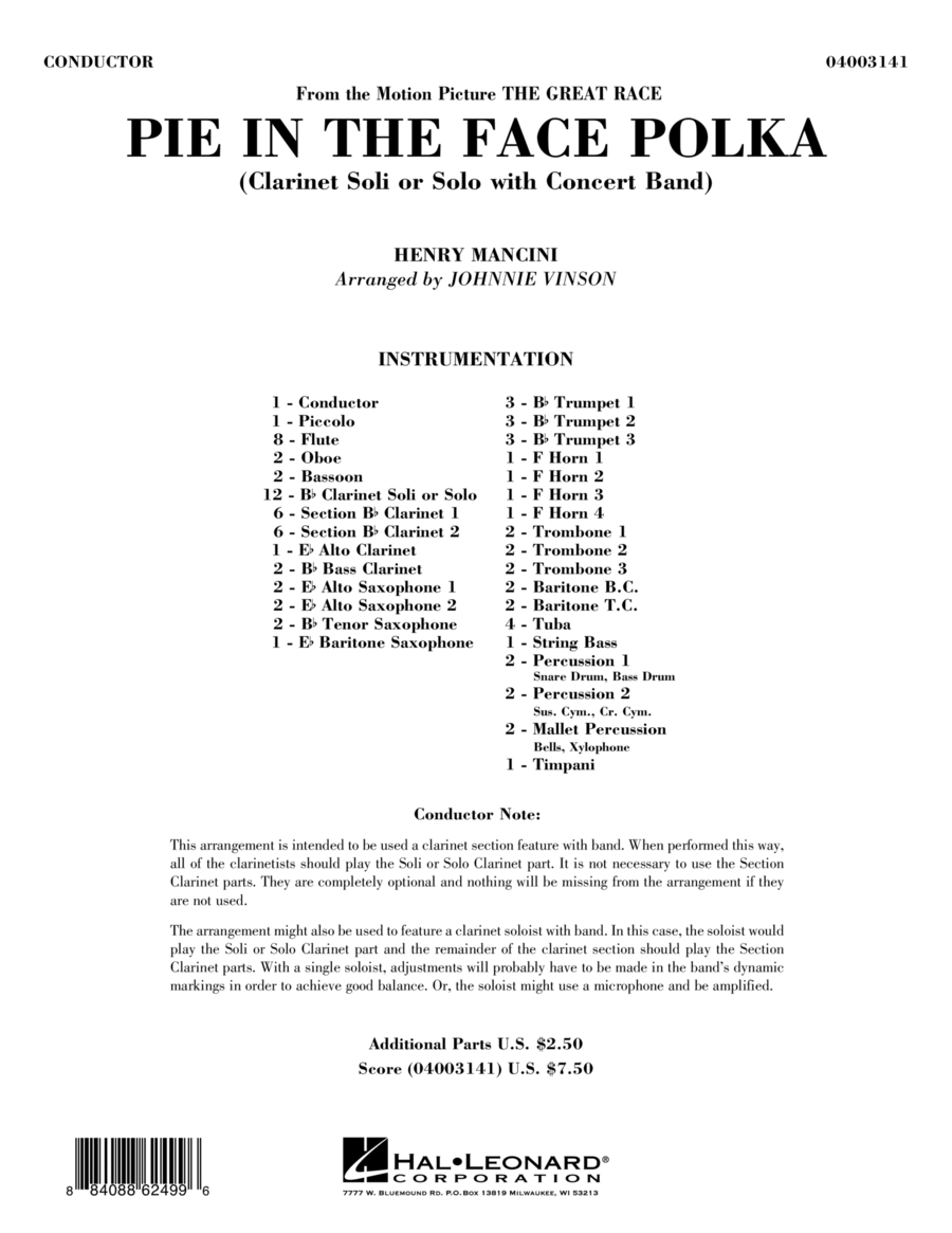 Pie In The Face Polka - Full Score Concert Band scores gallery preview page 1