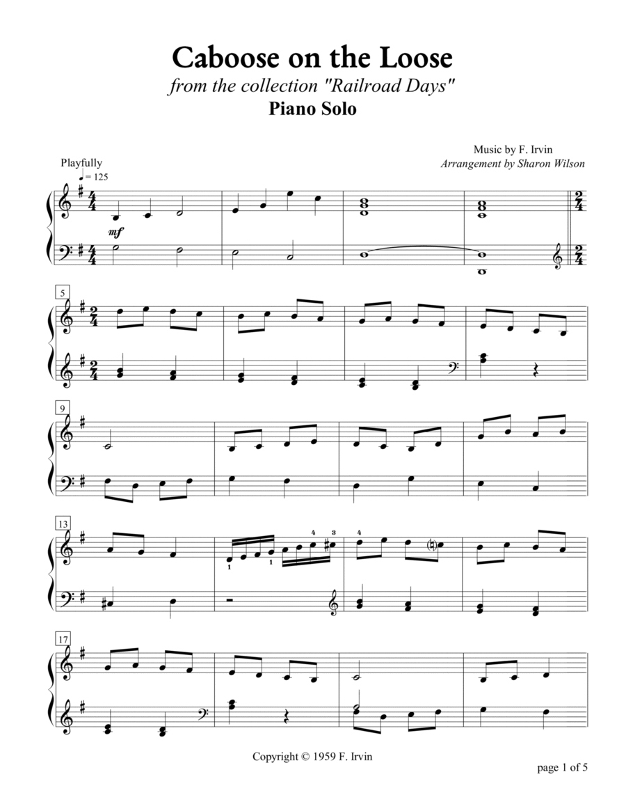 Caboose on the Loose Piano Method scores gallery preview page 1
