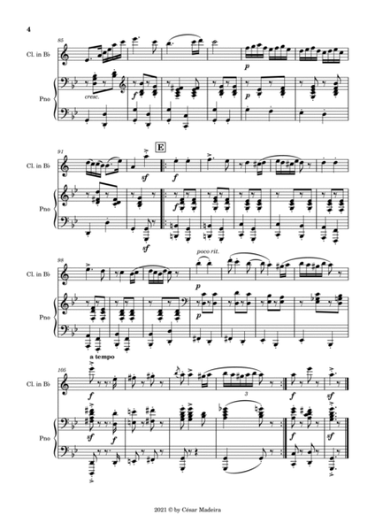 Hungarian Dance No.5 by Brahms - Bb Clarinet and Piano (Full Score and Parts) image number null