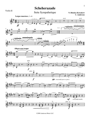 Scheherazade arranged for flute, harp and string quintet - Violin 2 Part