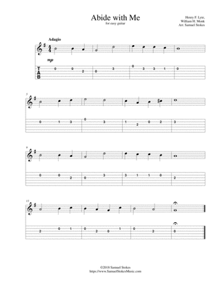Book cover for Abide with Me - for easy guitar with TAB