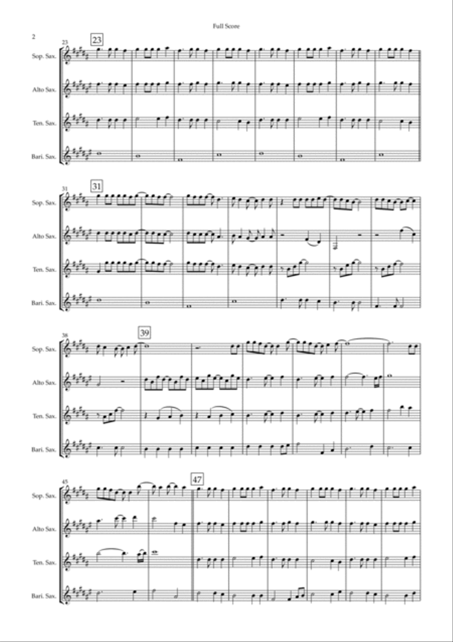 Numb Saxophone Quartet scores gallery preview page 2