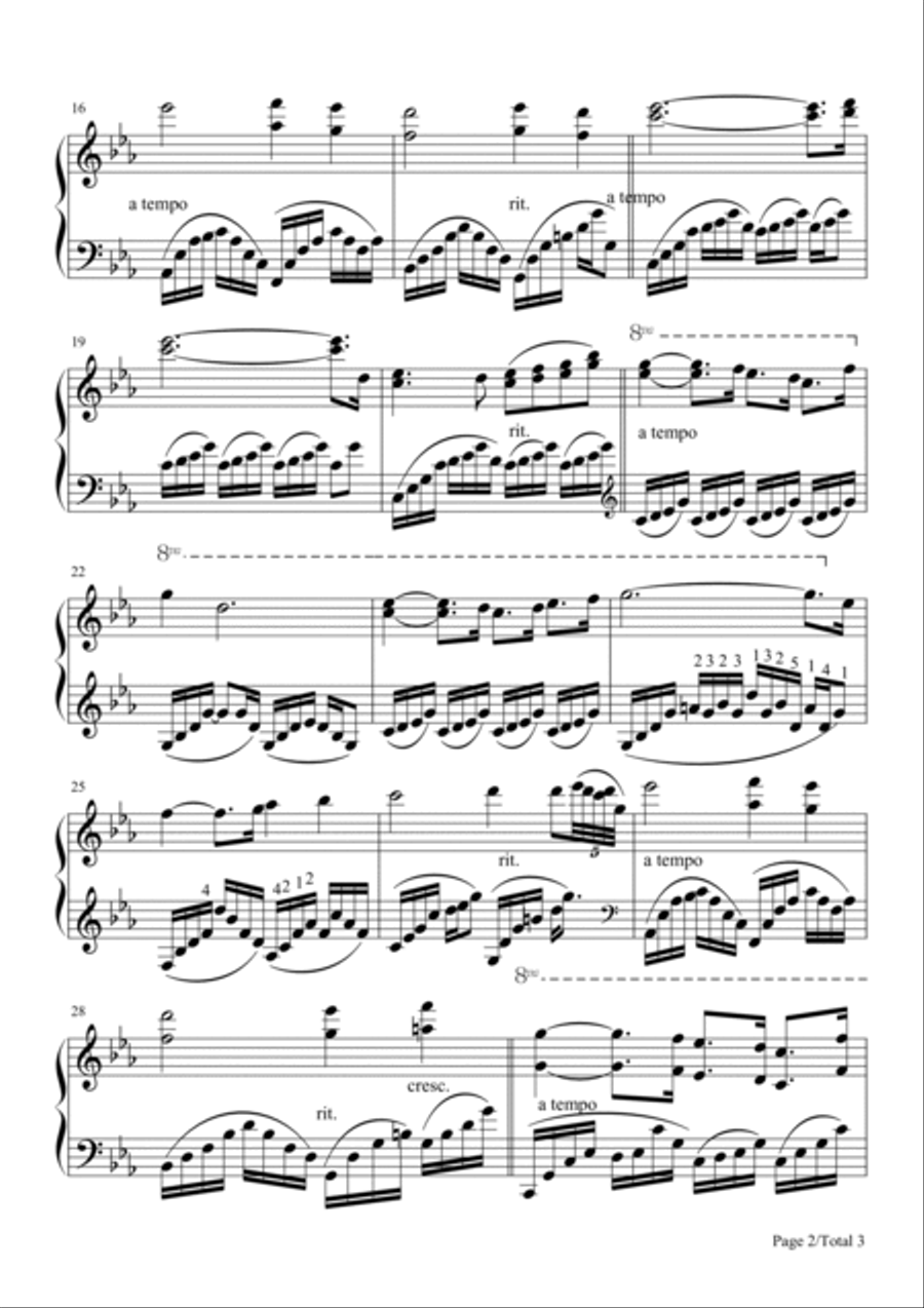 One Man's Dream Piano Solo scores gallery preview page 2