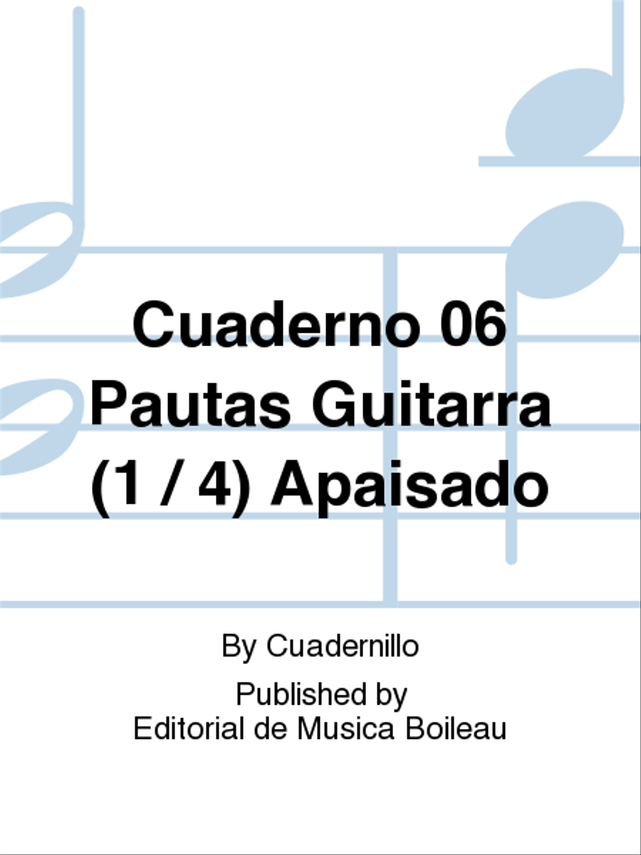 Cuaderno 06 Pautas Guitarra (1 / 4) Apaisado Staff Paper scores gallery preview page 1