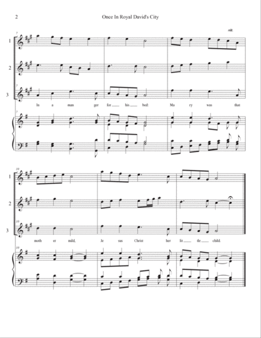 Once In Royal David's City - 2 Trumpet Descants with Piano Accompaniment Trumpet Duet scores gallery preview page 2