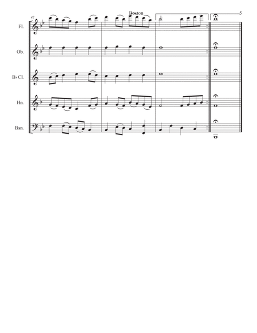 Boston (Early American Christmas Carol) for Woodwind Quintet image number null