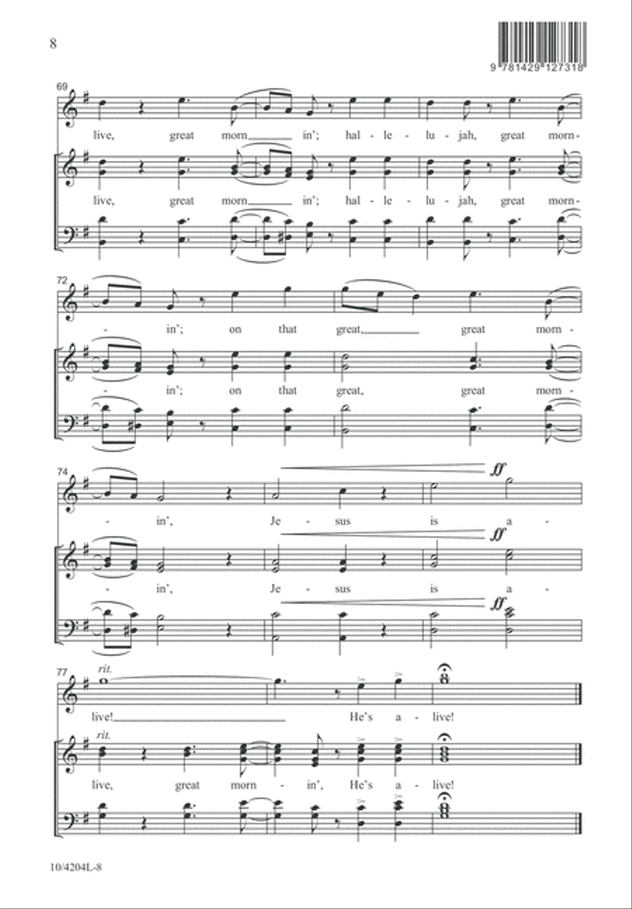 On that Great, Great Mornin' 4-Part scores gallery preview page 8