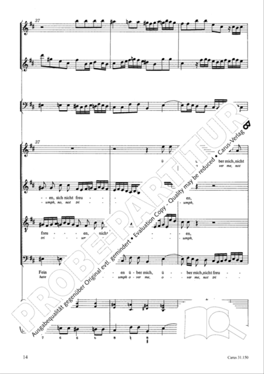 O my Lord, I long for thee (Nach dir, Herr, verlanget mich) 4-Part scores gallery preview page 17