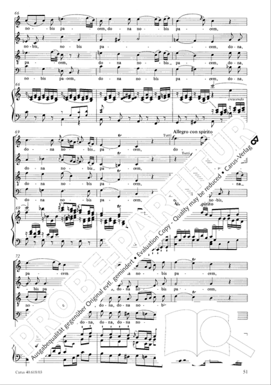 Mass in C (Missa in C) 4-Part scores gallery preview page 52