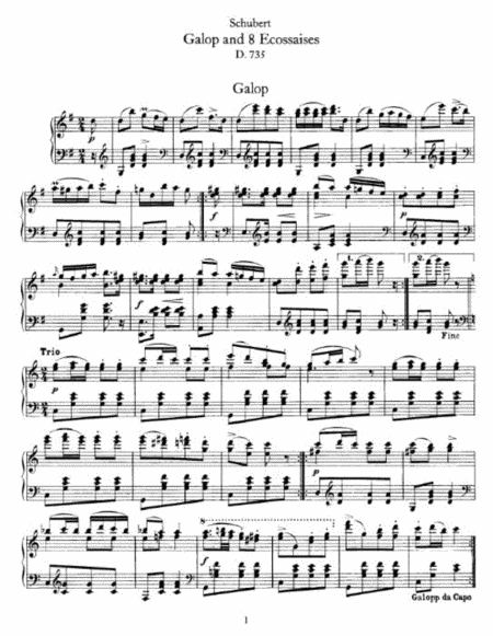 Schubert - Galop and 8 Ecossaises D. 735