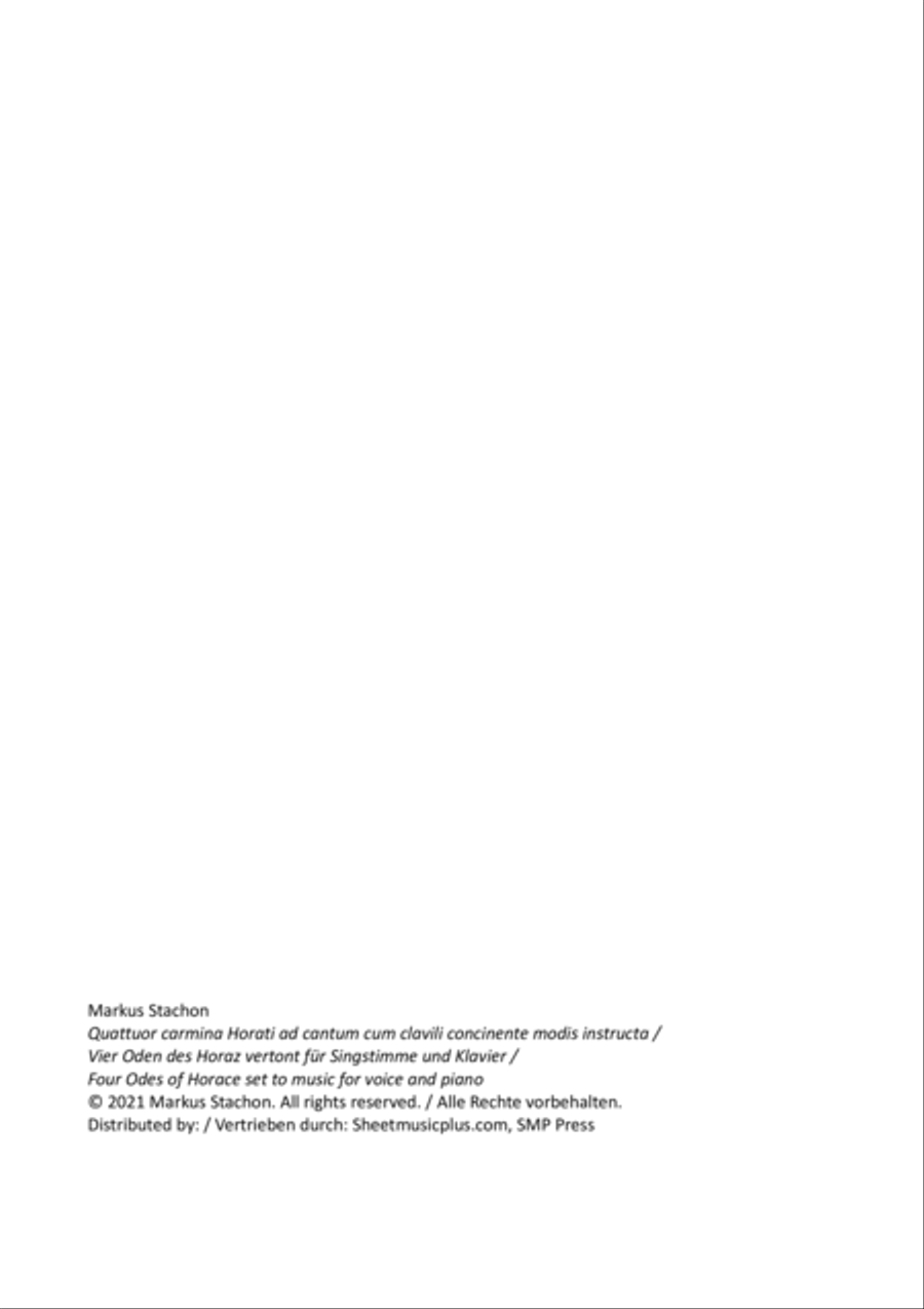 Quattuor carmina Horati / Vier Oden des Horaz / Four Odes of Horace Voice scores gallery preview page 2
