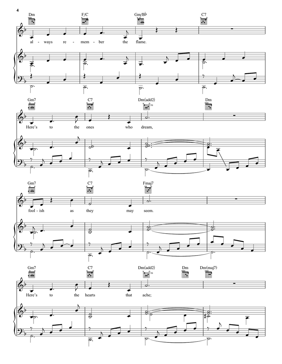 Audition (The Fools Who Dream) (from La La Land) Piano, Vocal, Guitar scores gallery preview page 4