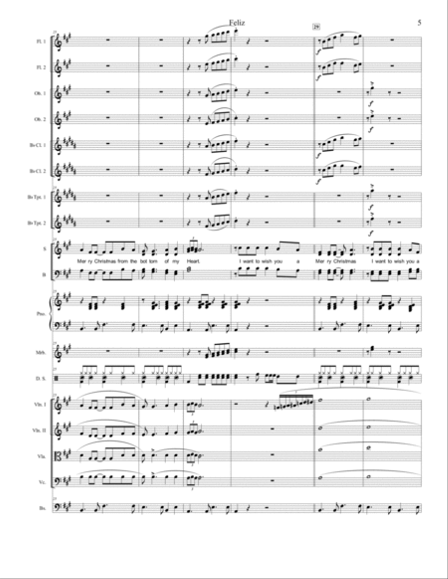 Feliz Navidad Full Orchestra scores gallery preview page 5