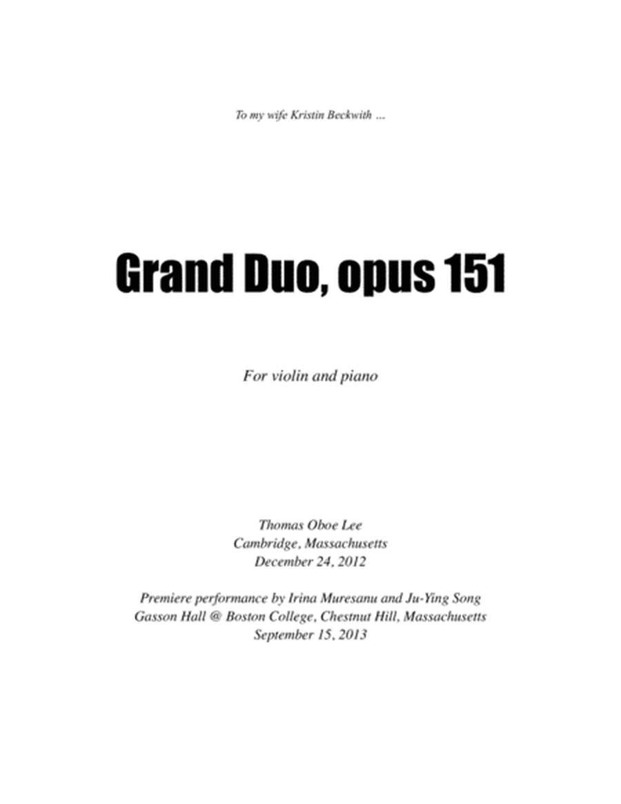 Grand Duo, opus 151 (2012) full score image number null