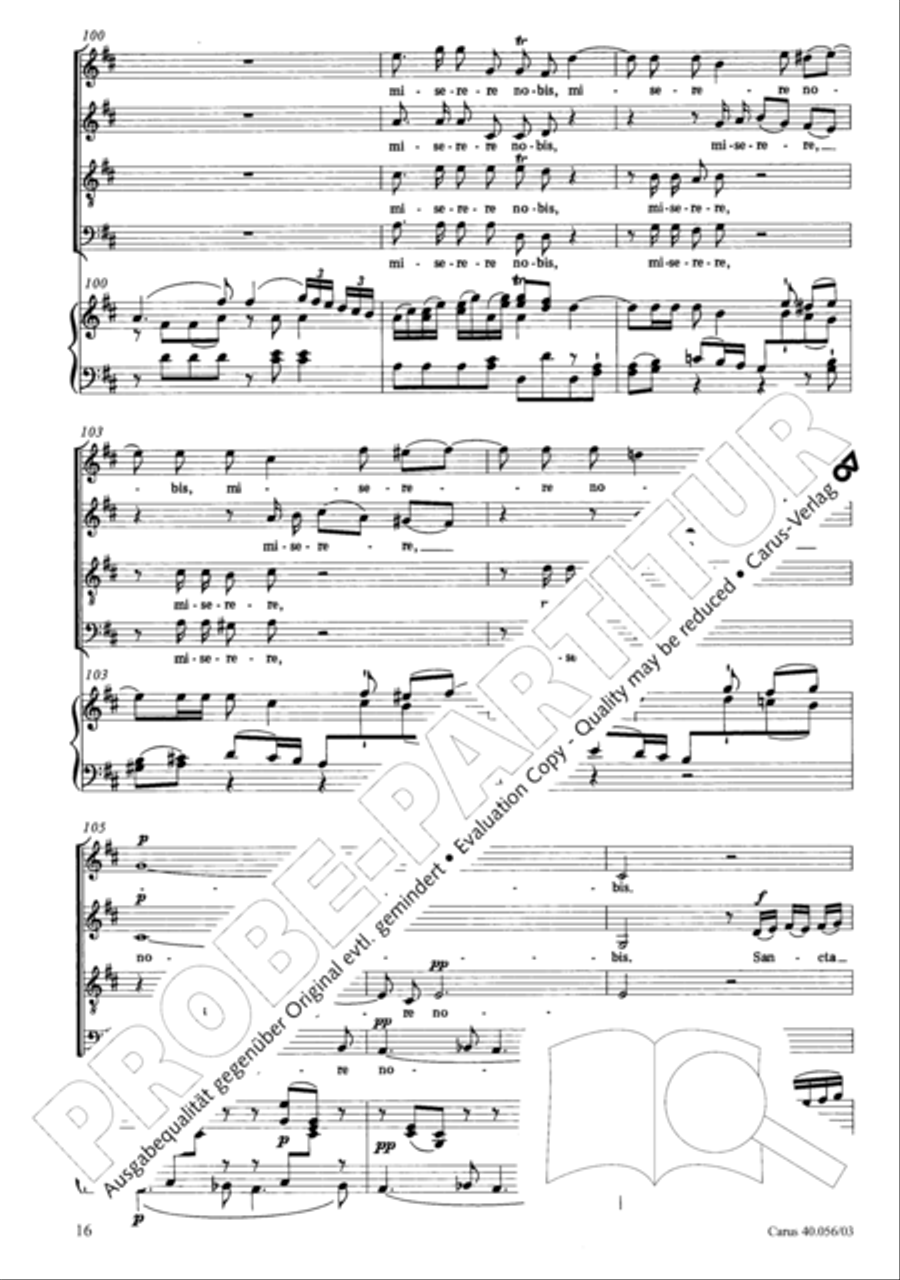 Litaniae Lauretanae B.M.V. in D 4-Part scores gallery preview page 17