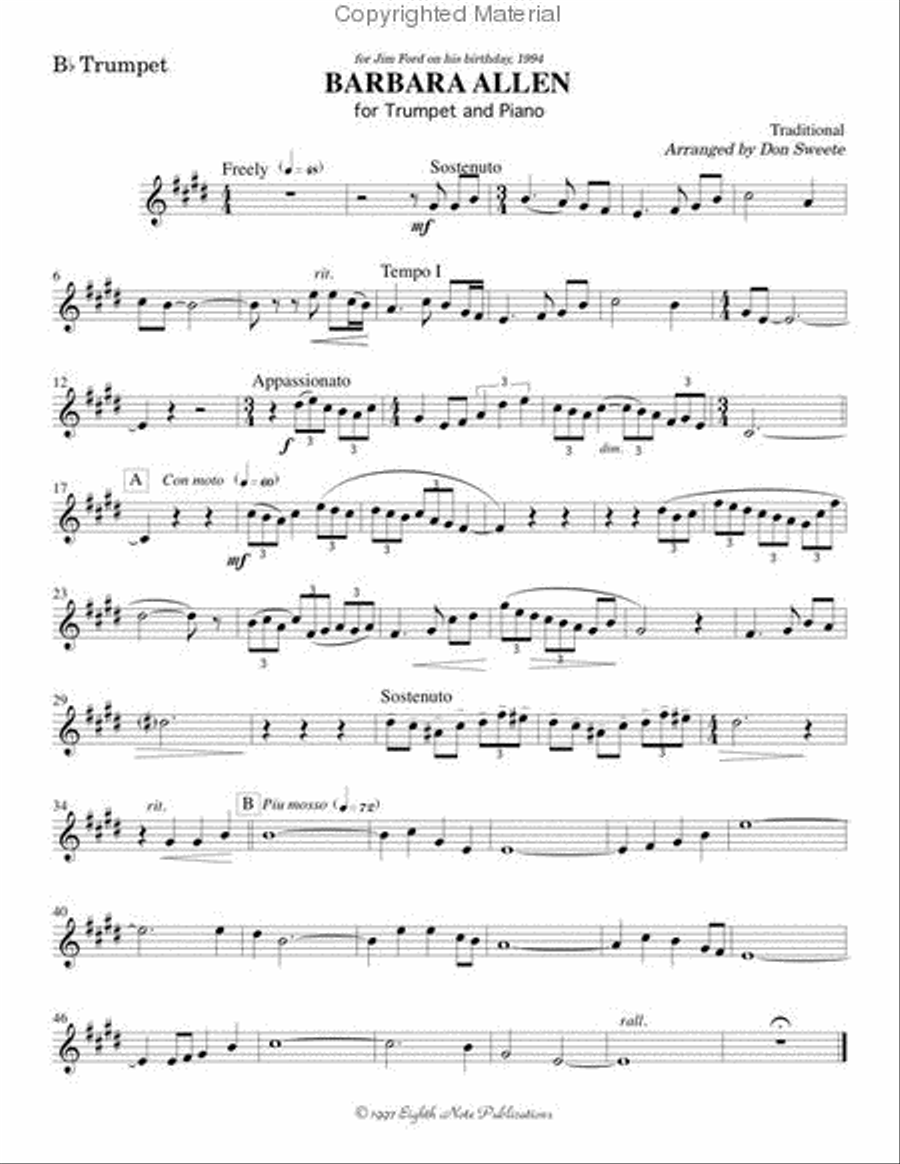 Barbara Allen Barbara Allen Trumpet scores gallery preview page 2