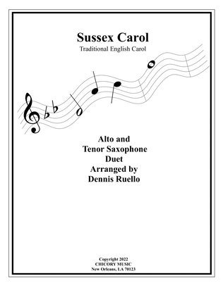 Sussex Carol - Duet for Alto and Tenor Saxophone