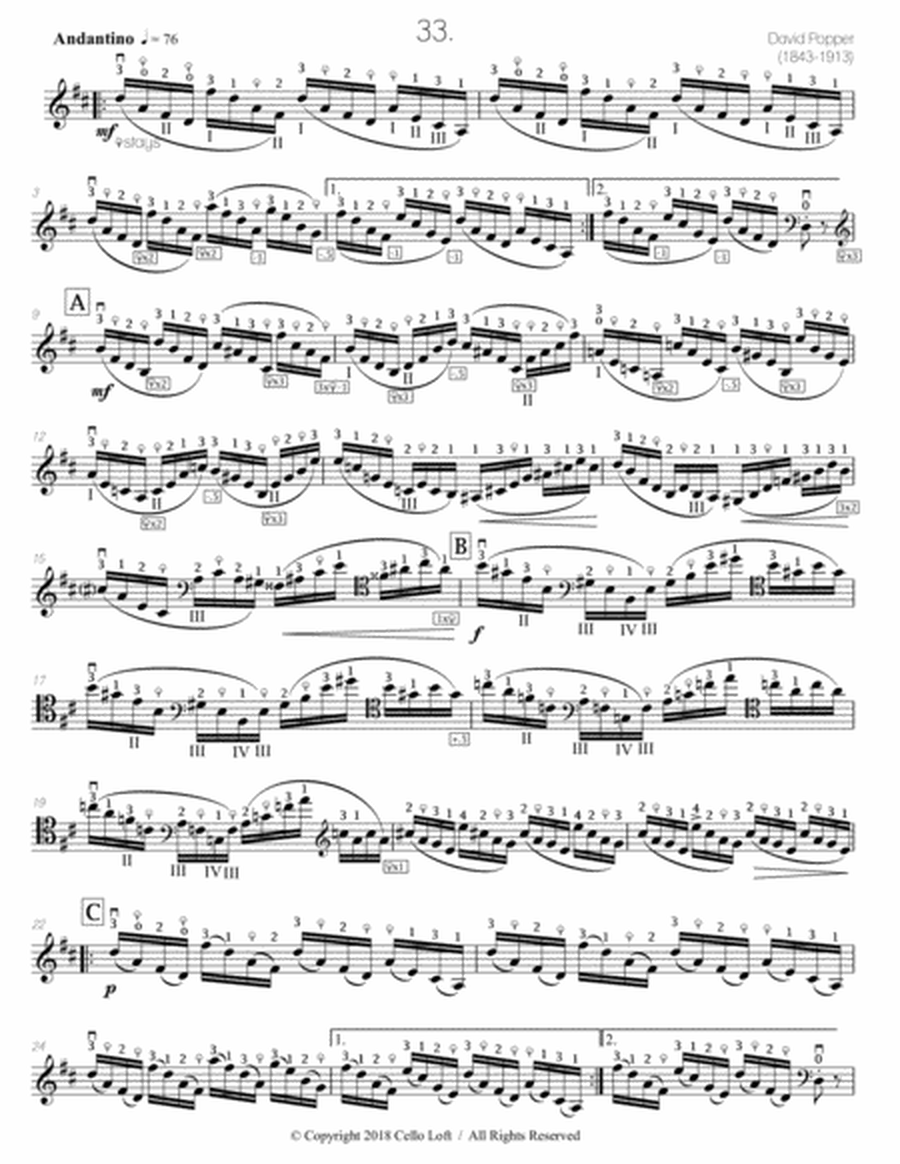 Popper (arr. Richard Aaron): Op. 73, Etude #33