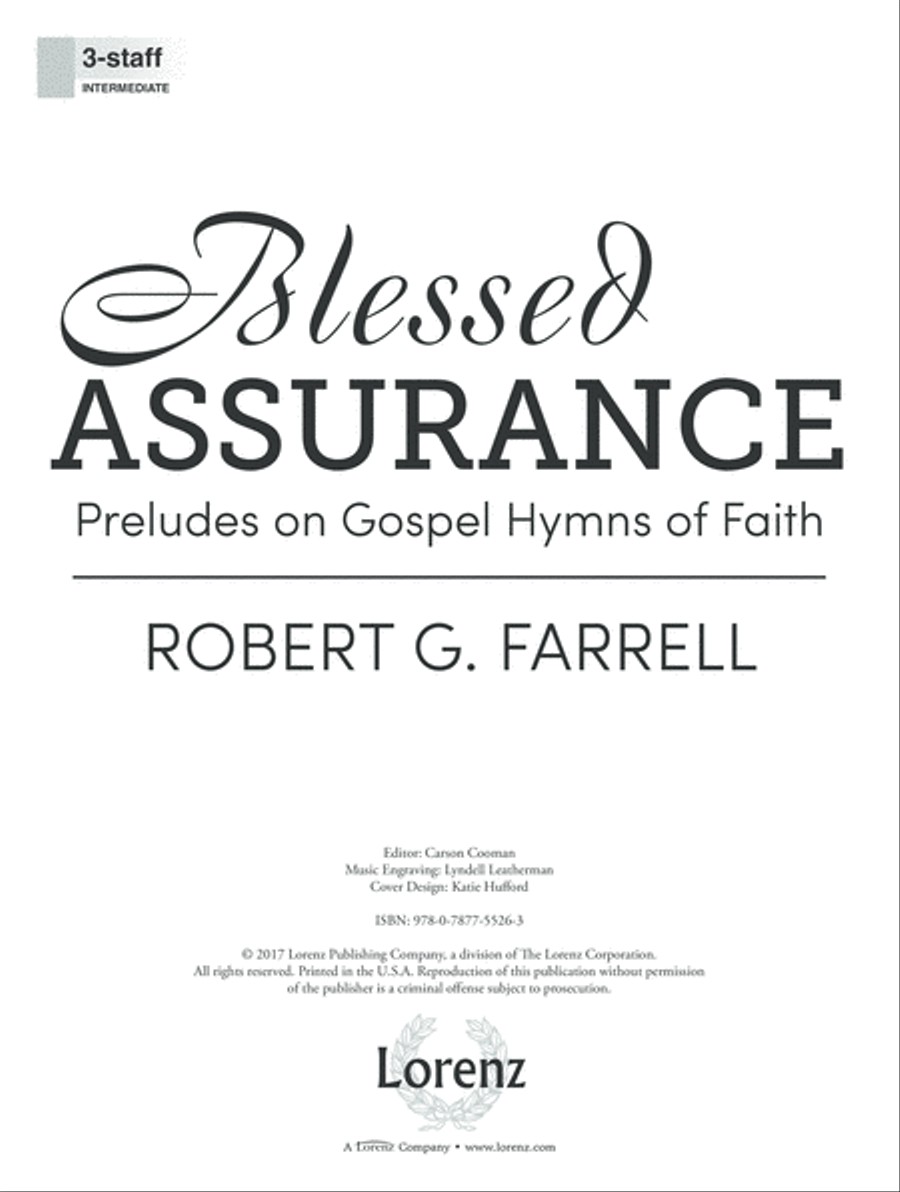 Blessed Assurance (Digital Delivery) Organ scores gallery preview page 1