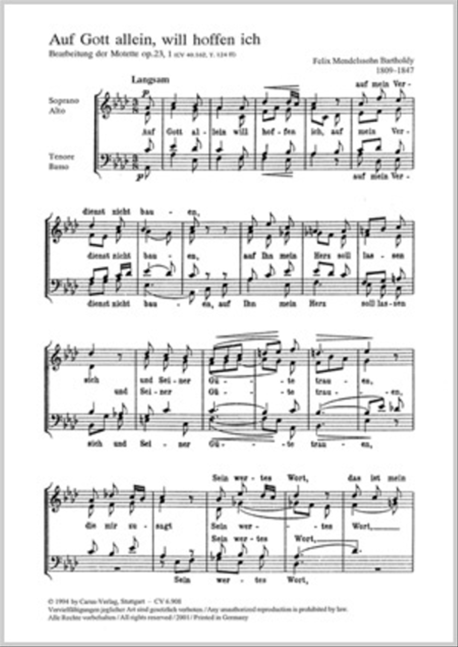 Auf Gott allein will hoffen ich 4-Part scores gallery preview page 1