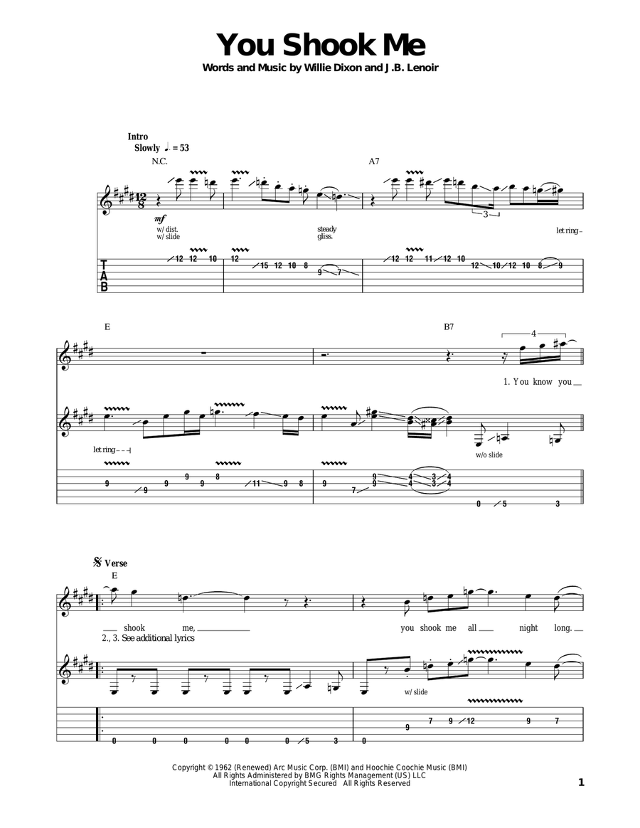 You Shook Me You Shook Me Acoustic Guitar scores gallery preview page 1