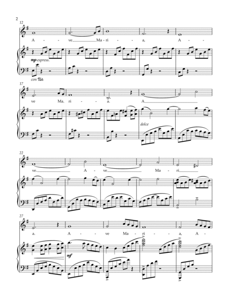 Ave Maria (Caccini) E minor for Alto & Piano image number null