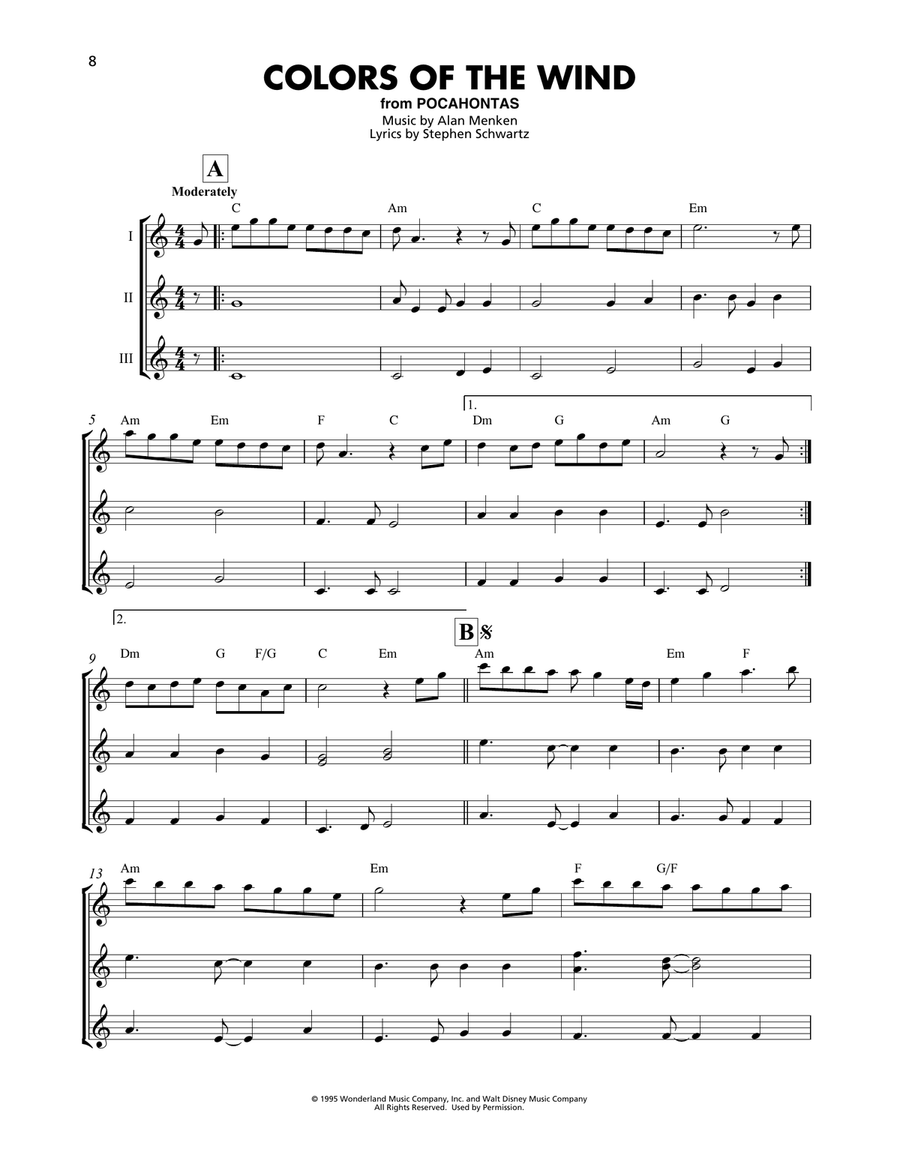 Colors Of The Wind (from Pocahontas) Ukulele scores gallery preview page 1