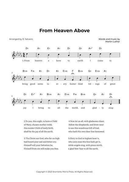 From Heaven Above (Key of D-Flat Major) image number null