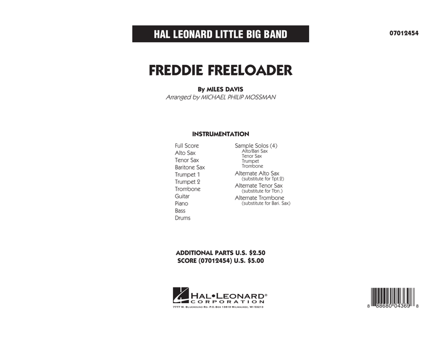 Freddie Freeloader - Full Score Jazz Ensemble scores gallery preview page 1
