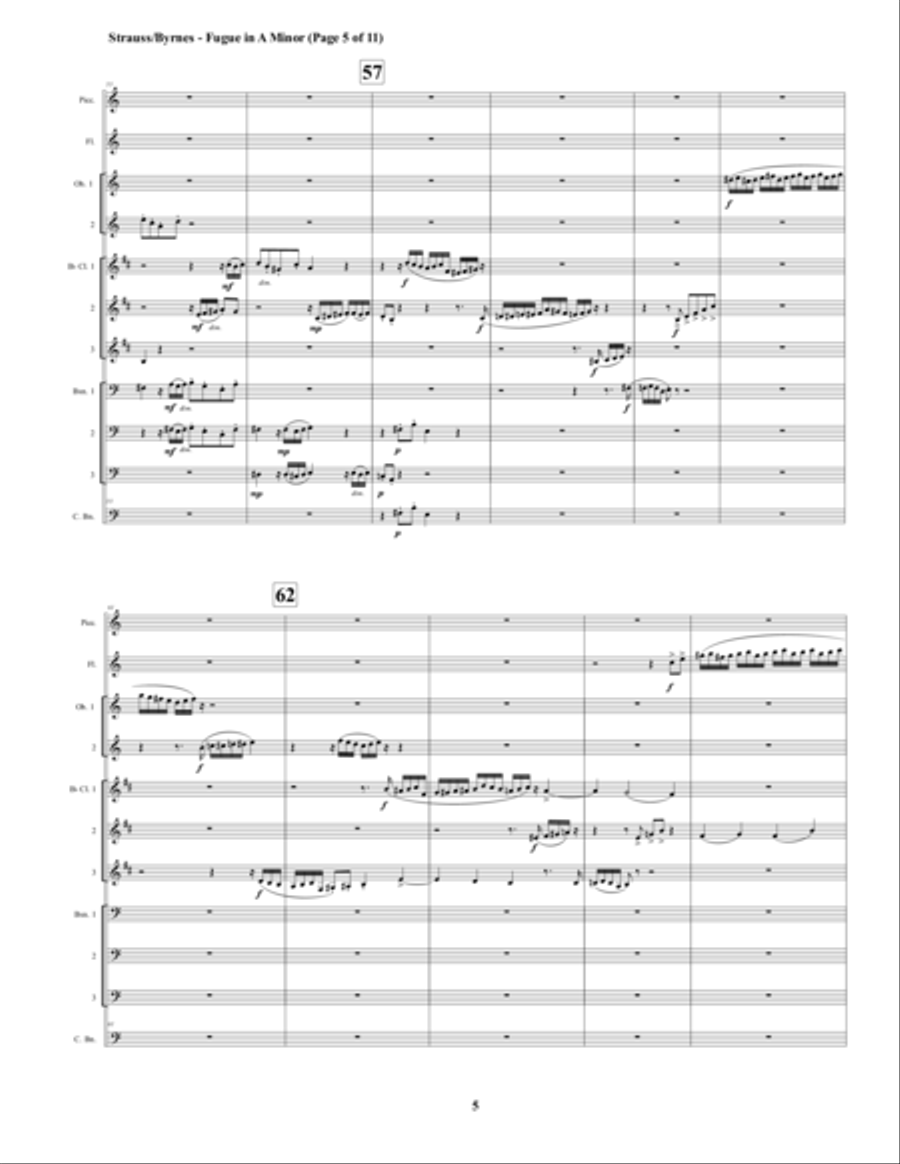 Fugue in A Minor by Richard Strauss for Strauss - Fugue - Woodwind Choir Woodwind Ensemble scores gallery preview page 5