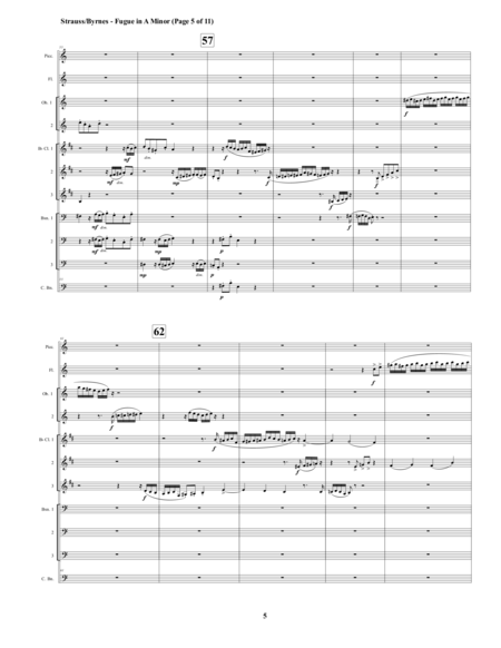 Fugue in A Minor by Richard Strauss for Strauss - Fugue - Woodwind Choir image number null
