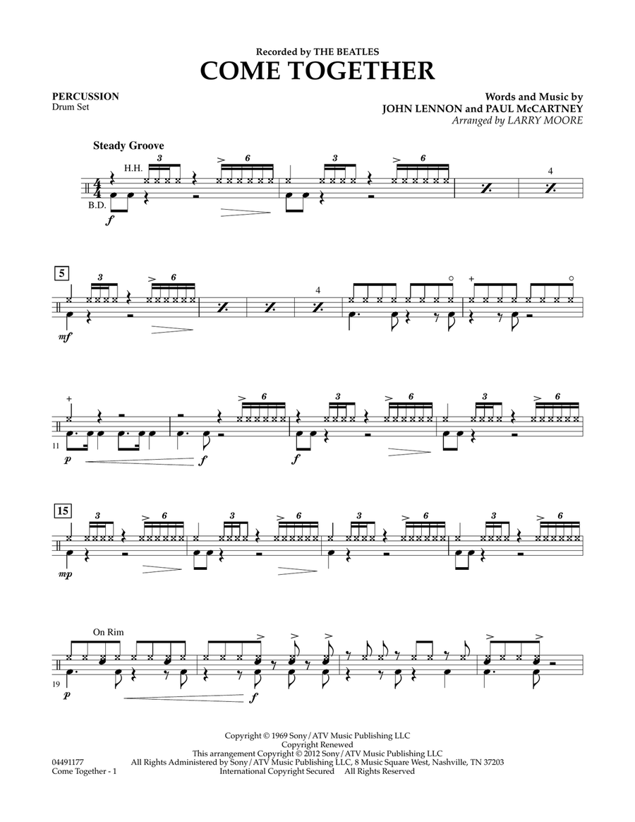 Come Together - Percussion Orchestra scores gallery preview page 1