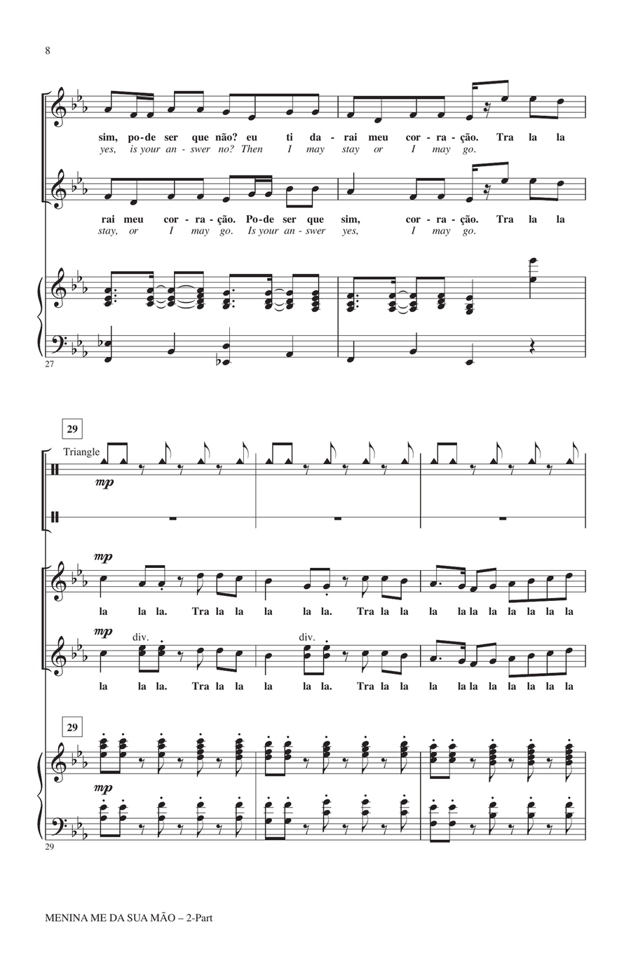 Menina Me Da Sua Mao (Give Me Your Hand, Menina) 2-Part scores gallery preview page 6